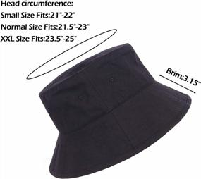img 3 attached to XXL Oversize 100% Cotton Bucket Hat - Adjustable Wide Brim Boonie Cap, Packable Big Summer Sun Protection