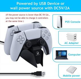 img 3 attached to Fast Charging Dual Station For PS5 Controllers - Mcbazel USB Type C Charger With LED Indicator