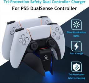 img 2 attached to Fast Charging Dual Station For PS5 Controllers - Mcbazel USB Type C Charger With LED Indicator