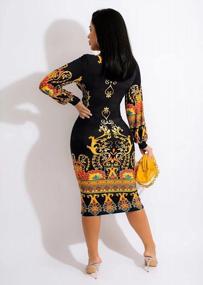 img 3 attached to Summer Ready: Shop Women'S African Printed Bohemian V Neck Bodycon Shift Dress