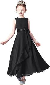 img 4 attached to Juniors Bridesmaid Wedding Pageant Sleeveless Girls' Clothing : Dresses