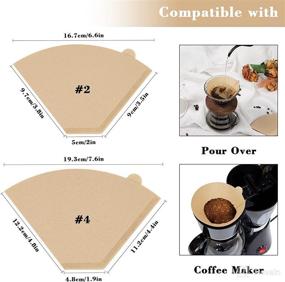 img 1 attached to Elyum Coffee Filters, Size 02 Cone Coffee Filters, Natural Unbleached Paper Filters 2-4 Cup, Disposable Paper Coffee Filters for Pour Over and Drip Coffee Maker (Natural Brown, Pack of 100)