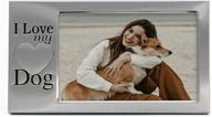 🐾 pet picture frame: mimosa moments brushed silver metal, 6x4 inch, saying 'i love my dog', horizontal design logo