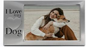 img 4 attached to 🐾 Pet Picture Frame: MIMOSA MOMENTS Brushed Silver Metal, 6x4 inch, Saying 'I Love My Dog', Horizontal Design