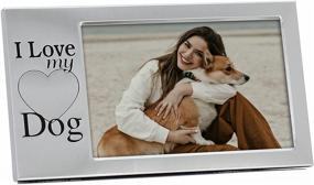 img 2 attached to 🐾 Pet Picture Frame: MIMOSA MOMENTS Brushed Silver Metal, 6x4 inch, Saying 'I Love My Dog', Horizontal Design