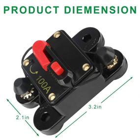 img 2 attached to 🔌 JOYHO 100 Amp Circuit Breaker with Manual Reset for Marine RV Car Audio: Waterproof Fuse Holder for Solar System Amps Protection