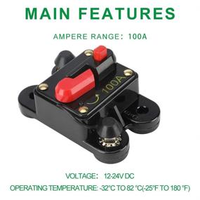 img 1 attached to 🔌 JOYHO 100 Amp Circuit Breaker with Manual Reset for Marine RV Car Audio: Waterproof Fuse Holder for Solar System Amps Protection