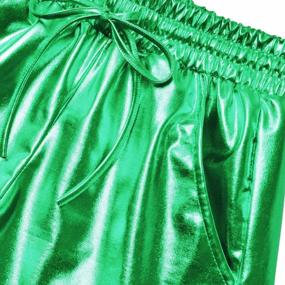 img 2 attached to Perfashion Women'S Metallic Shorts Summer Sparkly Hot Outfit Shiny Short Pants