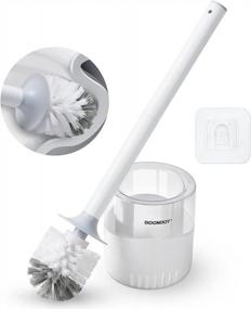 img 4 attached to BOOMJOY White Toilet Bowl Brush And Holder Set - Sturdy Bristles For Effective Bathroom Cleaning - Clear Base For Deep Cleaning - Household Cleaning Accessory