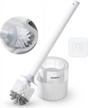 boomjoy white toilet bowl brush and holder set - sturdy bristles for effective bathroom cleaning - clear base for deep cleaning - household cleaning accessory logo