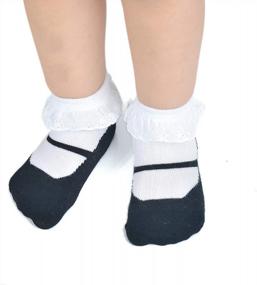 img 2 attached to Set Of 6 Non-Slip Unisex Baby Socks For Girls And Boys - EPEIUS