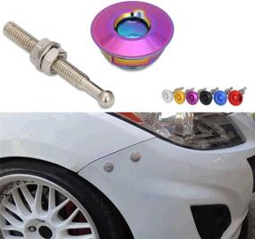 img 4 attached to 🔒 Universal Low Profile Hood Pins Lock Clip Kit - Kyostar Quick Latch Hood Pins - 1.25' - Perfect for Hood Bumpers, DIY & More! (Neo Chrome)