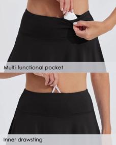img 1 attached to Женская теннисная юбка: спортивные шорты для гольфа с высокой талией, карманами для мячей и защитой от ультрафиолета