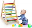 ecotouge triangular climber for kids, wooden activity climbing toy, safe home play structure ideal for toddlers, boys and girls logo