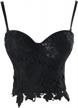 charmian women's punk goth floral lace bustier corset party bralet crop top - perfect for special occasions! logo