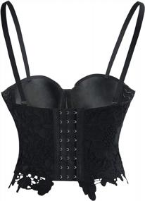 img 2 attached to Charmian Women'S Punk Goth Floral Lace Bustier Corset Party Bralet Crop Top - Perfect For Special Occasions!