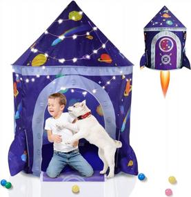 img 4 attached to LOJETON 1Pc Space Ship Xmas Gift Kids Play Tent, Crawl Tunnel, Ball Pit For Toddlers, Indoor & Outdoor Playhouse Castle Toys, Baby Boys Girls Gift For 3 4 5 6 7 Years Old (Balls Not Included)