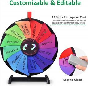 img 2 attached to WinSpin 15 Tabletop Color Prize Wheel: 12 Slots, Editable Fortune Spinning Game For Tradeshow Carnival & Breeze Series