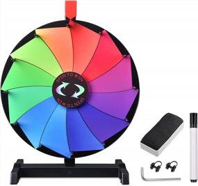 img 4 attached to WinSpin 15 Tabletop Color Prize Wheel: 12 Slots, Editable Fortune Spinning Game For Tradeshow Carnival & Breeze Series