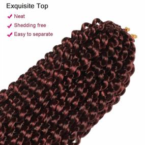 img 2 attached to Upgrade Your Style With Ubeleco Long Passion Twist Hair - 24 Inch Water Wave Crochet Hair For Women In Ombre Burgundy Long Bohemian Synthetic Curly Braiding Hair Extensions
