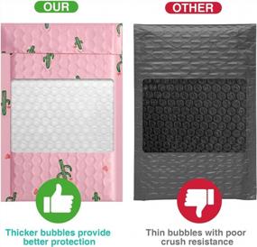 img 1 attached to Cute Cactus Pink Bubble Mailer Pack - Metronic 4X8 Inch With Strong Self-Seal Adhesion For Packing Jewelry, Makeup, And Bulk Ordering