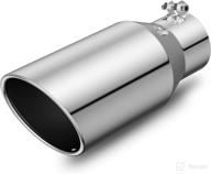 🔥 ifoka 2.5 inch inlet, 4 inch outlet chrome exhaust tip - universal stainless steel tailpipe for 2.5 inch od - polished finish - 9 inch length logo