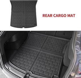 img 1 attached to Xipoo Fit Tesla Model Y Trunk Mat Rear Storage Mat Rear Seat Back Mat Cargo Liner Set for 2022 2021 2020 Tesla Model Y 5-Seater Accessories (9-Piece Mat Set)