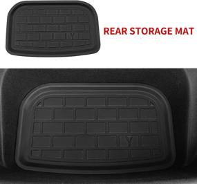 img 2 attached to Xipoo Fit Tesla Model Y Trunk Mat Rear Storage Mat Rear Seat Back Mat Cargo Liner Set for 2022 2021 2020 Tesla Model Y 5-Seater Accessories (9-Piece Mat Set)