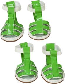 img 4 attached to PET LIFE ® Buckle-Supported PVC Waterproof Pet Sandals Shoes - Set of 4