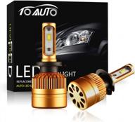 toauto h7 led motorcycle headlight bulbs - super bright 8000lm new version chips for high low beam, 6000k white (pack of 2) logo
