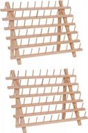 new threadnanny wooden thread rack for sewing - quilting - embroidery spools and mini cones (2x60 count wide) logo