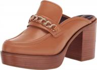 franco sarto women's leather katraclog mules logo