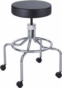 img 1 attached to 🪑 Safco 3433BL Lab Stool: High Base with Screw Lift - Black for Enhanced Safety and Comfort