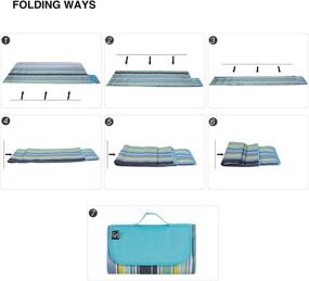 img 1 attached to Waterproof And Sandproof XL Picnic Blanket, Folding Outdoor Mat For Park, Beach, Lawn And Travel, With Carry Bag - Durable Oxford Material In Blue, Green And Yellow By REDCAMP