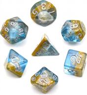 7pcs dnd dice set, океанские многогранные кости для настольных игр dungeons and dragons rpg mtg (blue beach conch) логотип