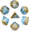 7pcs dnd dice set, ocean polyhedral dice for dungeons and dragons rpg mtg table games (blue beach conch) logo