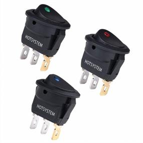 img 3 attached to HOTSYSTEM 5 Blue + 5 Red + 5 Green Dot LED Light Round Rocker Toggle Switch SPST On-Off Control For Car Truck