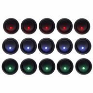hotsystem 5 blue + 5 red + 5 green dot led light round rocker toggle switch spst on-off control for car truck логотип