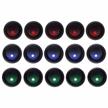 hotsystem 5 blue + 5 red + 5 green dot led light round rocker toggle switch spst on-off control for car truck logo