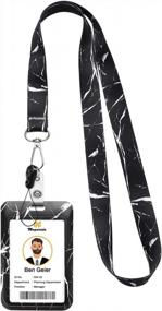 img 4 attached to Lanyard And Card Holder Set - Neck Strap ID Badge Holder For Convenient Access And Security