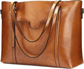 img 4 attached to S ZONE Genuine Leather Shoulder Capacity Women's Handbags & Wallets - Totes