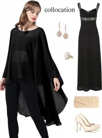 img 2 attached to Enhance Your Bridal Attire With A Stunning Chiffon Capelet - Sheer Overlay Poncho Stole For Women Of Plus Size
