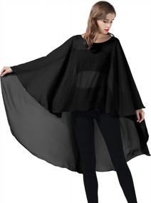 img 4 attached to Enhance Your Bridal Attire With A Stunning Chiffon Capelet - Sheer Overlay Poncho Stole For Women Of Plus Size