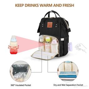 img 3 attached to 🎒 Waterproof Nappy Bag Backpack with Changing Pad - Multi-Functional Diaper Bag