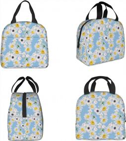 img 3 attached to Floral Insulated Lunch Bag For Women - Waterproof Thermal Cooler Tote With Pocket For Work, Office, College, And Picnic Reusability