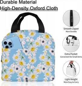 img 1 attached to Floral Insulated Lunch Bag For Women - Waterproof Thermal Cooler Tote With Pocket For Work, Office, College, And Picnic Reusability