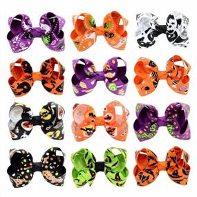 img 1 attached to Boutique Alligato Halloween Grosgrain Accessories Baby Care