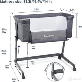 img 2 attached to Pamo Babe Baby Bedside Bassinet Crib: Adjustable Portable Sleeper for Newborn Boys & Girls