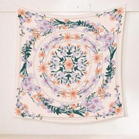 img 2 attached to Pink Simpkeely Mandala Floral Medallion Tapestry - Sketched Clara Flower Plant Boho Wall Hanging For Bedroom Living Room Dorm Home Decor 59.1 X 80 Inches