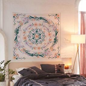 img 1 attached to Pink Simpkeely Mandala Floral Medallion Tapestry - Sketched Clara Flower Plant Boho Wall Hanging For Bedroom Living Room Dorm Home Decor 59.1 X 80 Inches